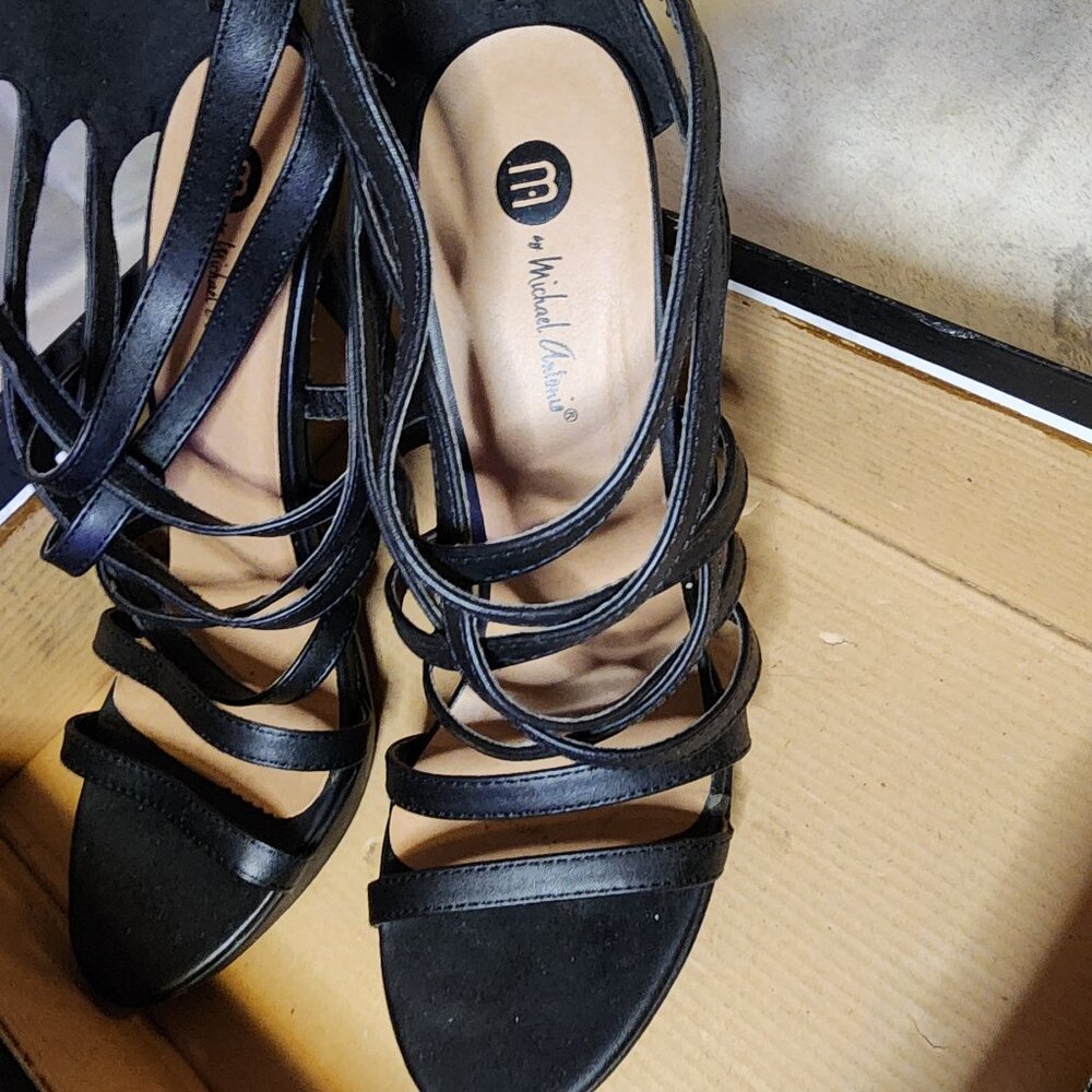 Michael Antonio ๐ Sexy Black Stilleto Heels 8.5 W - Picture 2 of 13